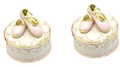 VALICLUD Boîte De 2 Pièces boite rangement boite de rangement jewellery box faire argenterie organisateur de stockage de souvenirs cas de stockage de bijoux alliage rose