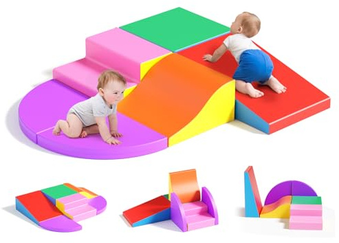 MINENICE Schaumstoff bausteine Softbausteine Bauspielzeug Riesenbausteine für 1-3 Jahre Kinder Mehrfarbig (HMJM-Mix COL)
