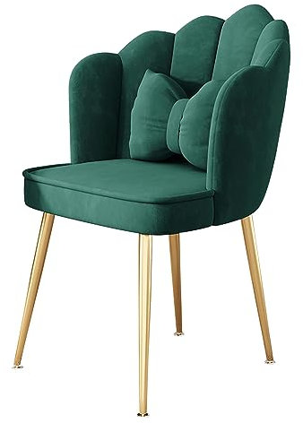 Luxus Samt Esszimmerstuhl mit goldenen Metallfüßen für Esszimmer Wohnzimmer Schlafzimmer stilvoll Polsterstuhl und Sessel
