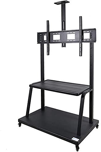 SQMGFA Tv Stand for 65 Inch Tv, TV Rack for 55-120 Inch TV Rack Mobile Cart for Video Conferencing TV Rack Universal TV Stand TV Accessories and Parts Black,