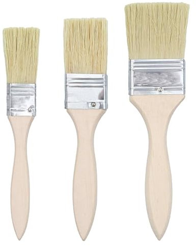 3PCS Pinsel Set, Malerpinsel, Flachpinsel, Pinsel Breit, Holzgriffpinsel Für Farbe, ölmalerei, Beize, Leim, Kleber, Geeignet Zum Fechten, Dekorieren, Malen(23/35/43mm)