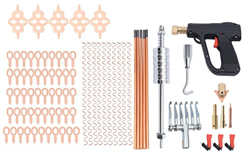 Kazafa 86pc Stud Welder Dent Puller Kit Car Body Panel Dent Spot Welding Repair Tools Auto Car Spot Repair Device Welding Hammer Gun Tool Dent Repair Remover Set with 6-Finger Concave Claw