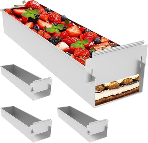 Moldes Rectangulares For Hornear, Molde Hondo For Tartas, Molde Cuadrado For Hornear, Marco Rectangular For Hornear, Bandeja Rectangular Ajustable Con Revestimiento Antiadherente Y Base Desmontable