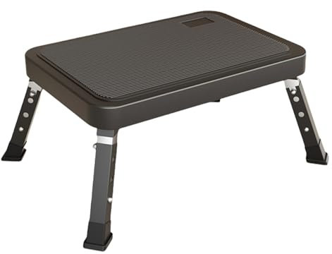 Scaletta leggera in metallo con design pieghevole, facile da riporre, per cucina, bagno, ufficio