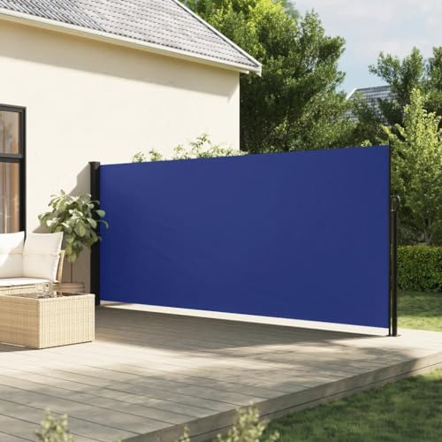 Toldo lateral retráctil azul de 180 x 600 cm, para el hogar, el jardín, césped y jardín, sombrillas y parasoles al aire libre