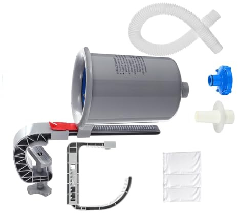Tmboryuu Skimmer de pared para piscina, montaje en pared, filtro flotante automático para suelo al aire libre