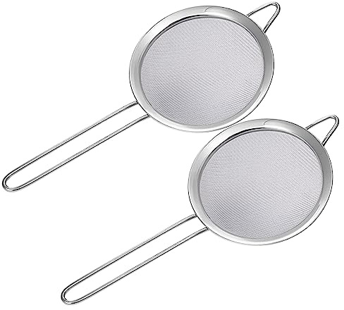 Zerodeko 2 Pezzi Filtri Acciaio Inossidabile per Cucina Scolapasta per Sifter per e Spezie con Ergonomico