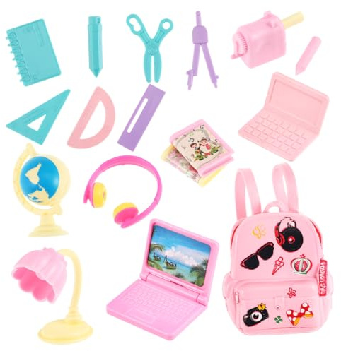 Kisangel Doll School Supplies Mini Backpacks for Dolls Miniatures Miniature Stationery Accessories for Girls