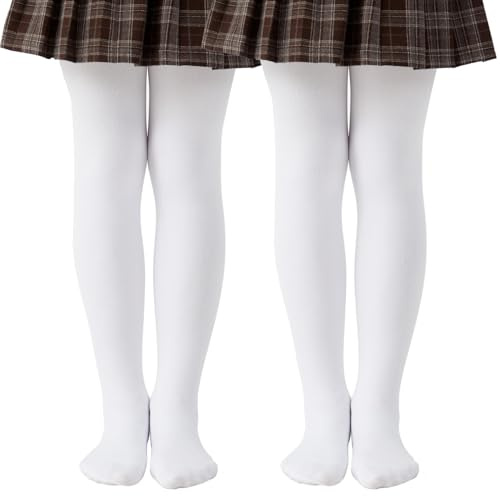 CozyWow Medias gruesas para niñas, medias cálidas de invierno para la escuela, medias cómodas con forro polar para niños, 1 par - Beige, 11-13 años, 8-10 años