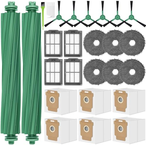 505 405 Accesorios Recambios para iRobot Roomba Plus 505/405 / 500/400 / 506/507 Combo Repuestos Piezas Kit 6 Bolsas Polvo 2 Cepillos Principales 6 Cepillos Laterales 4 Filtros 4 Paños