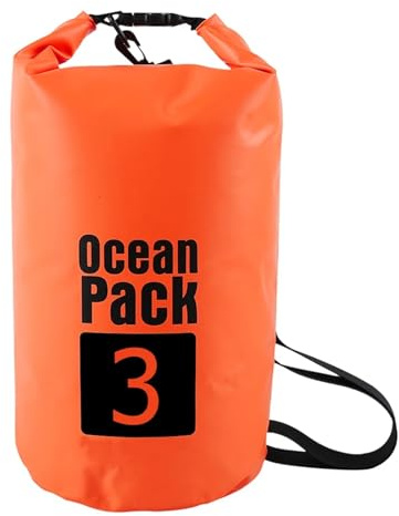 GMGQJST Dry Bag Rucksack 2L/3L/5L/10L Wasserdichter Dry Bag Packsack Schwimmen Rafting Kajakfahren Fluss Trekking Schwimmen Segeln Kanu Bootfahren Wassersack(Orange 3L)