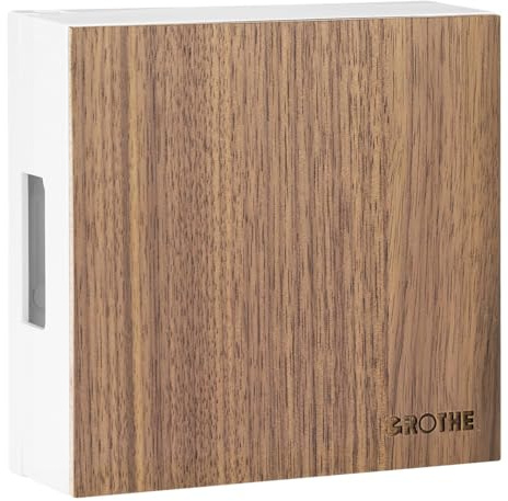 Grothe Mechanischer Gong klassischer Zweiklang-Gong Türklingel Max. 80 dB(A) Batteriebetrieb möglich Hochwertiges Echtholzfurnier Walnuss GONG Quadro100 (Klarer & satter Ton durch echten Glockenstahl)