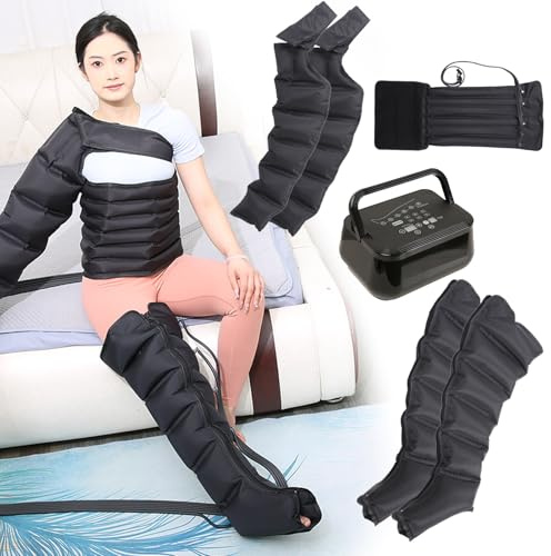 Massaggiatore per gambe a compressione ad aria per alleviare il dolore della circolazione, pressione regolabile per braccia, gambe, vita, piedi, caviglie, massaggio al polpaccio