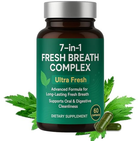 Fresh Breath Capsules, Breath Freshener 7 in 1 Powerful Solution With Chlorophyllin, Mint Extract, Magnesium Citrate & Probiotic Blend, Eliminate Bad Breath From The Inside Out (1)
