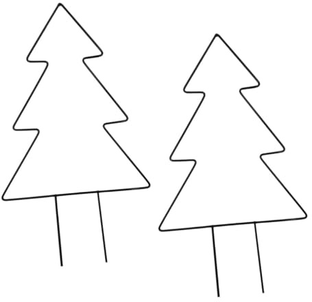 FONDOTIN Lot de 2 Treillis Métalliques D’Arbre de Noël pour Plantes Grimpantes en Pot Supports D’Escalade en Fer Noir 22X40 CM Jardin Intérieur et Extérieur