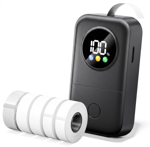 Phomemo D30D Mini Étiqueteuse Bluetooth avec 5 Rouleaux d’étiquettes, Noir