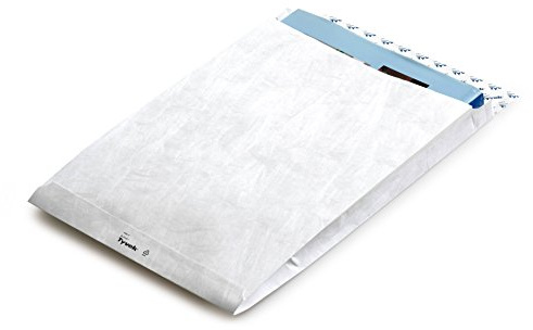 Tyvek Faltentaschen B4 (100 Stück) 343x250x20mm - Umschläge mit 55 g/m² | Reißfeste - wasserabweisende Versandtaschen mit Spitzboden - Versandtasche haftklebend ohne Fenster - Weiß