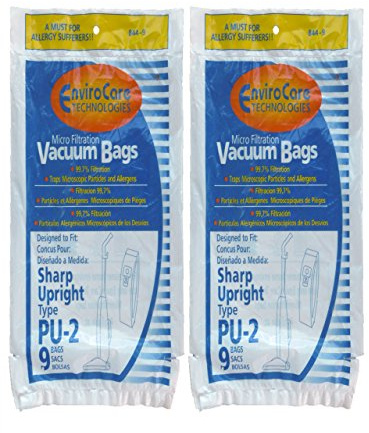 EnviroCare Replacement Micro Filtration Vacuum Cleaner Dust Bags made to fit Sharp PU-2 Uprights 18 Pack