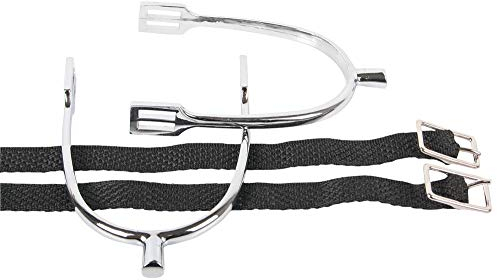 Harry's Horse Damen Stabsporen Verchromt mit Riemen, Grau, 15, 43202005