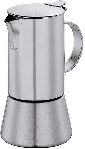 Cilio AIDA Espressokocher 4 Tassen | Edelstahl matt | für alle Herdarten, auch Induktion geeignet | Ø 9cm, H:17,5cm | italienische Kaffeemaschine | Cafetera