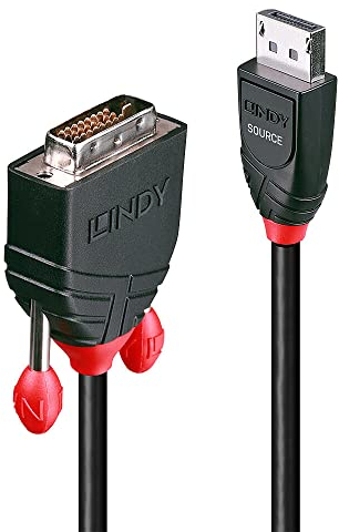 Lindy 41491 Cavo DisplayPort/DVI-D Attivo, 2 m, Nero
