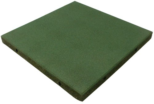 Rubber-Cal Eco-Safety ineinandergreifende Spielplatz-Fliesen, Gummimatte, Grün, 1 Stück