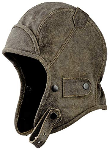 Sterkowski Bridman Echt Leder Pilotenmütze Trappermütze