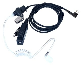 KEYBLU 2-Wire Acoustic Tube Earpiece/Headset with PTT and Mic Surveillance Kit for Motorola Walkie Talkie CP200 CLS1110 CLS1413 CLS1450 Radio