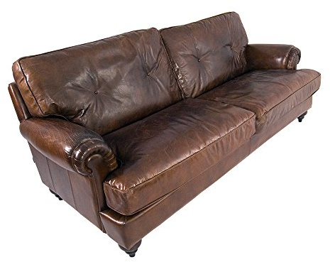 Loungessofa Pembury 3-Sitzer Leder Vintage Cigar Sofa Clubsofa Ledersofa Echtleder