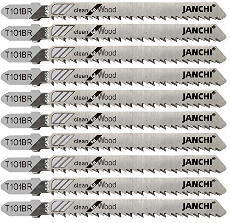 50Pack T101BR T-Shank Contractor Jig Saw Blades - 4 Inch 10 TPI Jigsaw Blades Set- Made for High Speed Carbon Steel, Clean and Precise Straight Cutting Wood Boards PVC Plastic