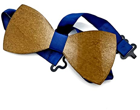 LASERO' Holzfliege Herren - Holz Fliege Braun für Mann und Kind Verstellbar (Schwarz/Blau/Rot)