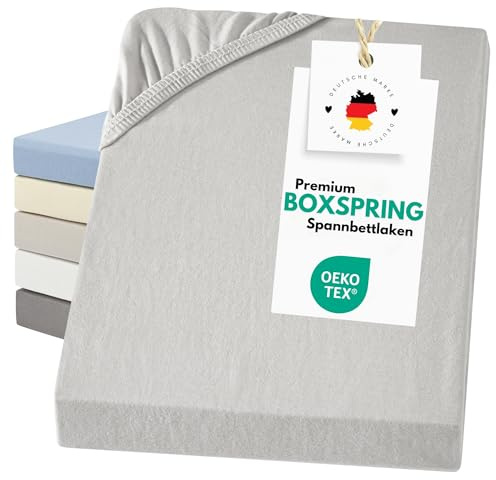 Carpe Sonno Spannbettlaken 90-100x200 cm – Silber, Boxspring & Wasserbett | Jersey Bettlaken für Wasserbett & Boxspringbett bis 50 cm Steghöhe | 100 % Baumwolle, kochfest & bügelfrei
