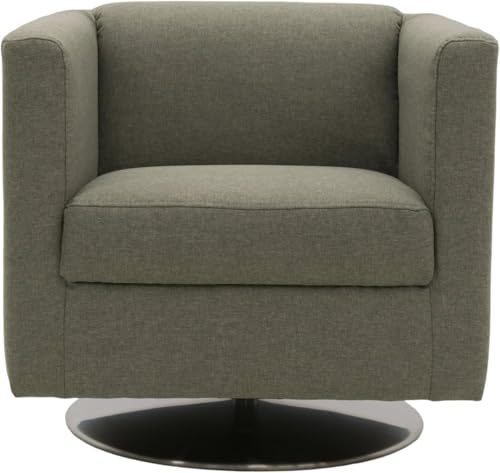 DOMO. collection Sessel Bob FK, Polstersessel mit Federkern und Drehfunktion, rechteckig, kleiner Cocktailsessel, Drehsessel 72 cm x 75 cm x 71 cm (BxTxH), silber (grau) | Drehsessel mit Federkern für entspanntes Sitzen und flexible Bewegung, 68 x 77 x 80 cm (BxTxH)