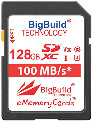 eMemoryCards 128 Go UHS-I U3 SDXC 100 Mo/s Carte mémoire pour Canon EOS 850D, Canon EOS M200 Caméra