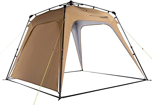 Lumaland Outdoor Pabellón 2,5 x 2,5 m | Impermeable y protección UV | Tienda de jardín Incluido. 1 Panel Lateral y Bolsa y estacas | Tienda de campaña y recepción Robusta | Montaje rápido [Camel]