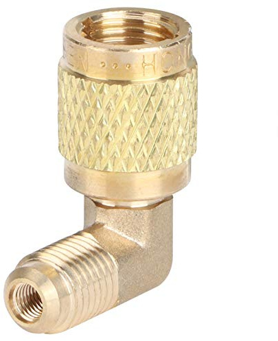 Zerodis R410 Adapter, Außengewinde 1/4 bis Innengewinde 5/16 90 ° Adapter-Anschlusskühler für Mini-Split-Klimaanlagen