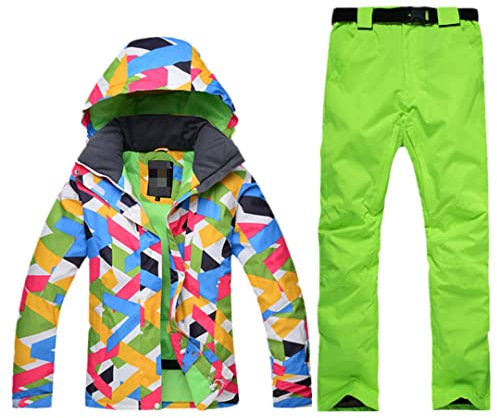 Winter-Outdoor-Skijacke für Damen, bunte Kleidung, Snowboardanzug + warme Hose, multi, Medium