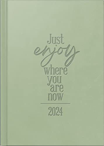 rido/idé Wochenkalender „Just Enjoy“ Modell futura 2 2024 2 Seiten = 1 Woche Blattgröße 14,8 x 20,8 cm grün