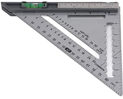 Zimmermannswinkel, Edelstahl, Karbonstahl, abnehmbarer Boden, 17,8 cm, korrosionsbeständig, Fischgrätenwinkel für Holzbearbeitung