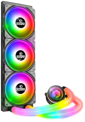 EMPIRE GAMING – Guardian P-W360 Watercooling AIO PC Gamer - Refroidissement de CPU Liquide ARGB 3 Pins 5V - 3x120MM - Intel LGA 1700/1200/115X/1366/2066/2011,AMD AM5/AM4 - Noir