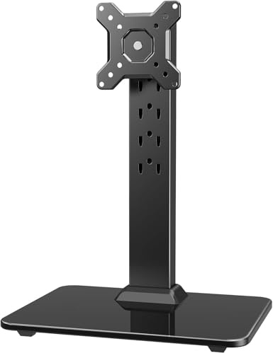 HUANUO Monitor Stand, Freestanding VESA Mount for 13 to 34 Inch Screens, Holds up to 44lbs, 5 Height Options, Swivel Desk Stand Riser With 360 Rotation, VESA 75x75mm/100x100mm