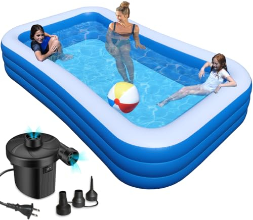 Rukala Piscine gonflable de 3 m x 1,8 m - Pompe électrique incluse - Extra durable et super amusante - Taille XL