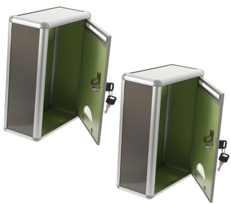HEMOTON 2 STK Vorschlagsbox Empfangspocken Brieftasche -Karte Briefkasten Der Wohnung Briefkasten Mit Wandsicherheit Briefkasten Zur Wandmontage Metall Mit Schloss Charity-Box
