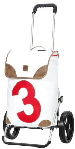ANDERSEN Einkaufstrolley - Royal Shopper 360° Lee 3 40 L Segelstoff, upcycling, Aluminium, klappbar, leise Räder
