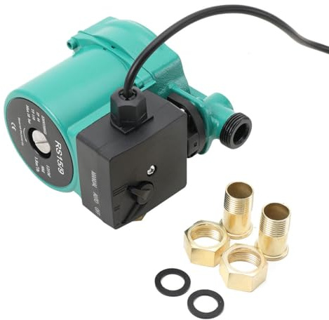 MECUTP Umwälzpumpe | RS15/9 Heizungspumpe, 125W Zirkulationspumpe Warmwasser Max Förderhöhe 9m, umwälzpumpe heizung Max Durchfluss 1.8m³/h - Einlass/Auslass Durchmesser NPT 3/4