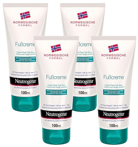 Neutrogena Norwegische Formel Fußpflege, Feuchtigkeitscreme die Hornhaut vorbeugt, 100ml (Packung mit 4)