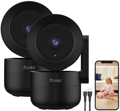7links IP Camera: 2er-Set WLAN-2K-Überwachungskamera, Pan/Tilt, Tracking, Sirene (IP Überwachungskamera, Kamera 2K, Cam)