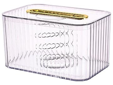 Kosmetiktücher Box Kunststoff Tissue Box Transparent Tissue Box Hause Wohnzimmer Dekoration Schlafzimmer Küche Desktop Papier Lagerung Box Servietten Halter für Esszimmer Badezimmer Schlafzimmer(Trans