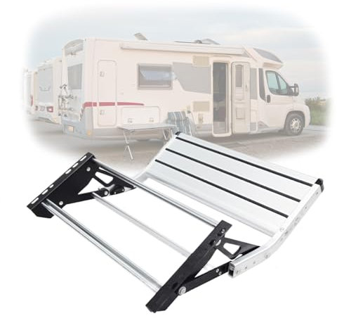 Einstiegsstufen Für Wohnmobile,Trittstufe Single Step Manual Aluminium Für Wohnmobile,Rutschfest,Teleskopisch,Wohnwagen