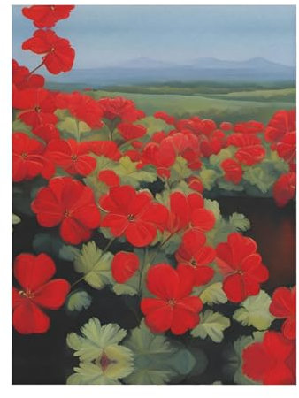 YYHHAOFA Rote Geranien-Topfpflanzen-Drucke, hochwertige Decke, 127 x 101,6 cm, Überwurf, leicht, warm, langlebig, geeignet für Bett, Sofa